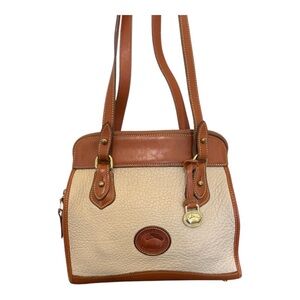 Dooney & Bourke Cream and Brown Leather Shoulder Bag